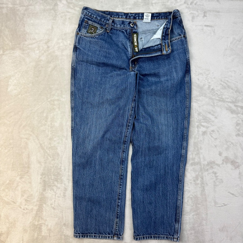 Vintage 90s Cinch Jeans Mens 35x30 Straight Leg Green Label Western Workwear